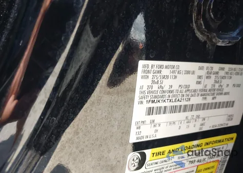 2020 Ford Expedition Limited Max из США, поврежденный, VIN 1FMJK1KTXLEA21128